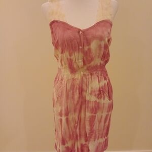Petticoat Alley Pink and Cream Tie-Dye Dress